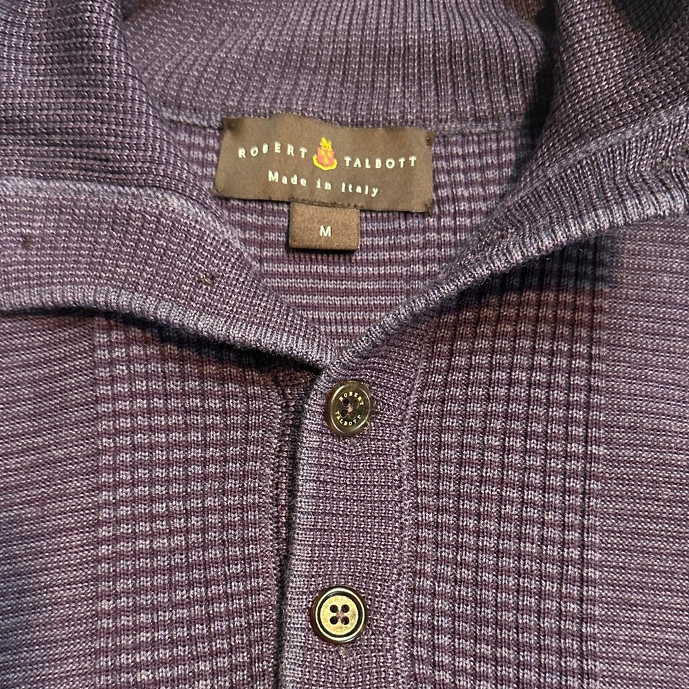 Robert Talbott Purple Knit Button-Up Sweater